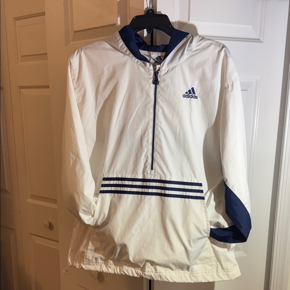 Vintage Adidas Navy and White Jacket - Picture 1 of 8